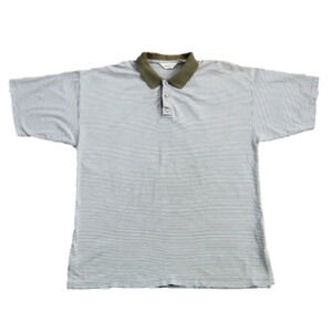 EDDIE Bauer Green & White Stripes Polo Shirt